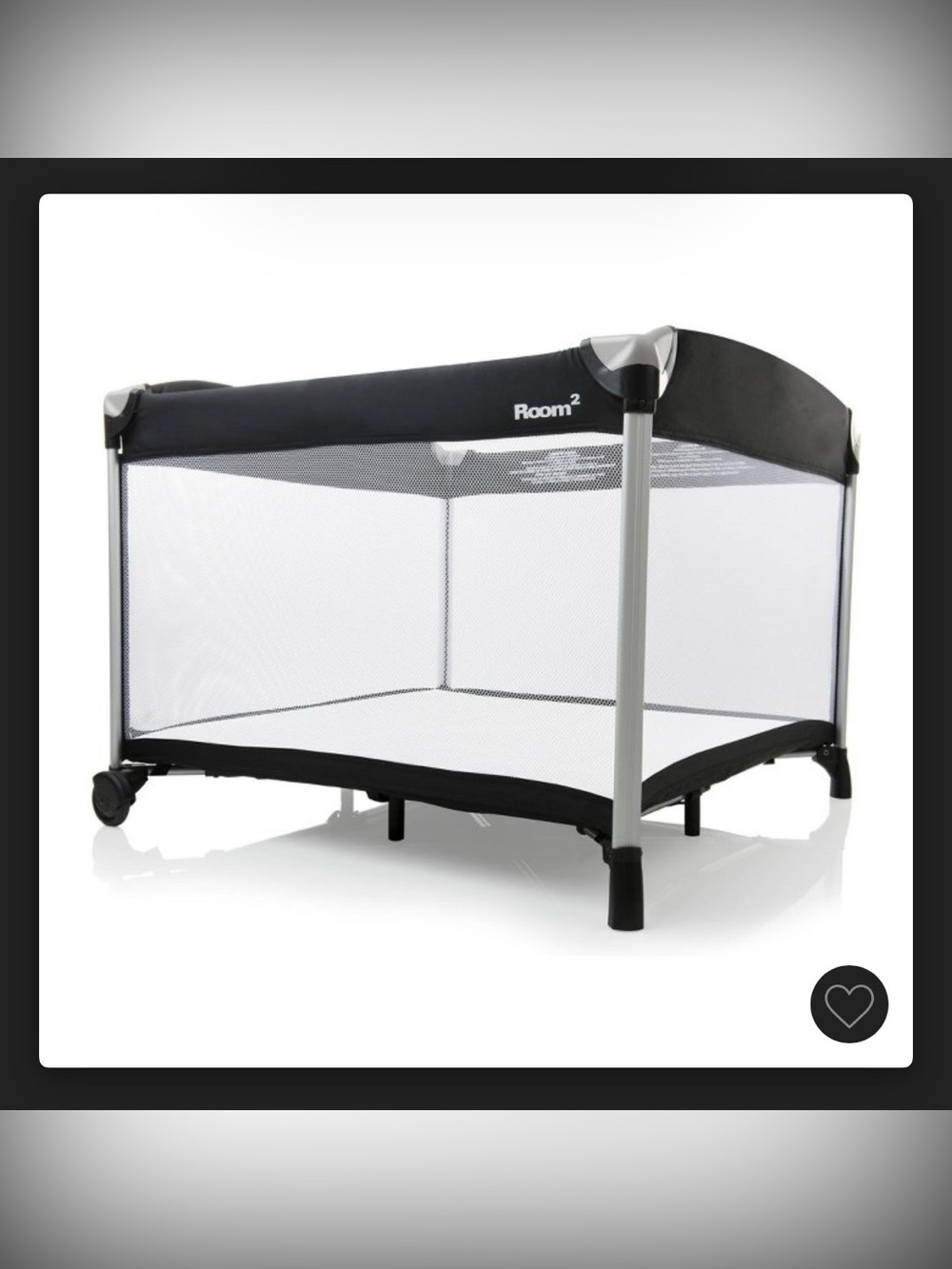 Joovy Room2 Travel Playard - Black - Portable Home Storage & Organization